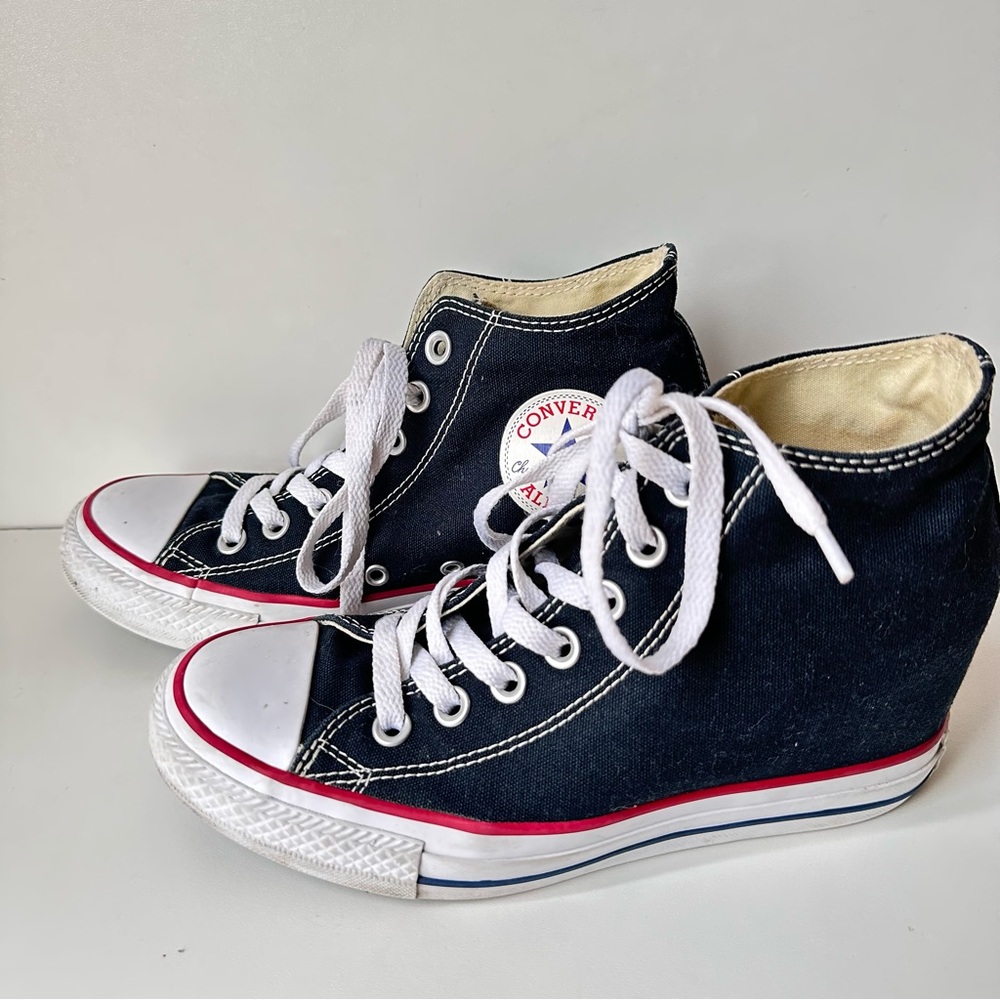 Converse Black and White Platform Shoes